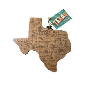 Totally Bamboo Destination Texas State Shaped Cutting Board Brand NWT